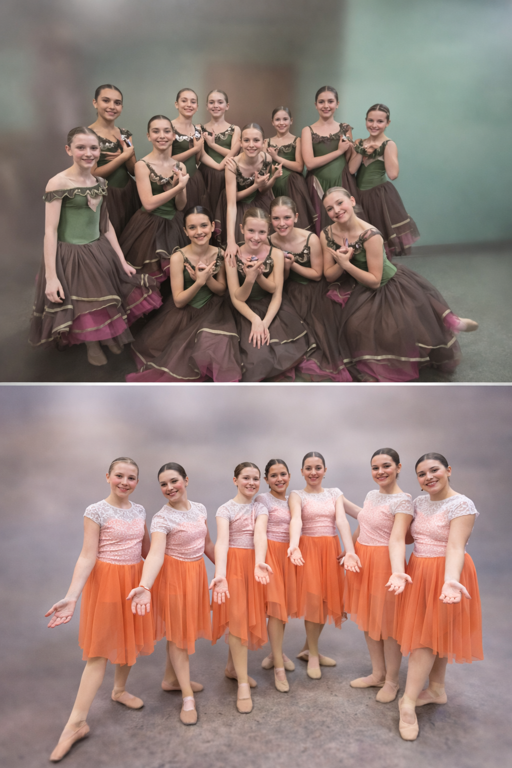 Ballet dancers in vibrant costumes